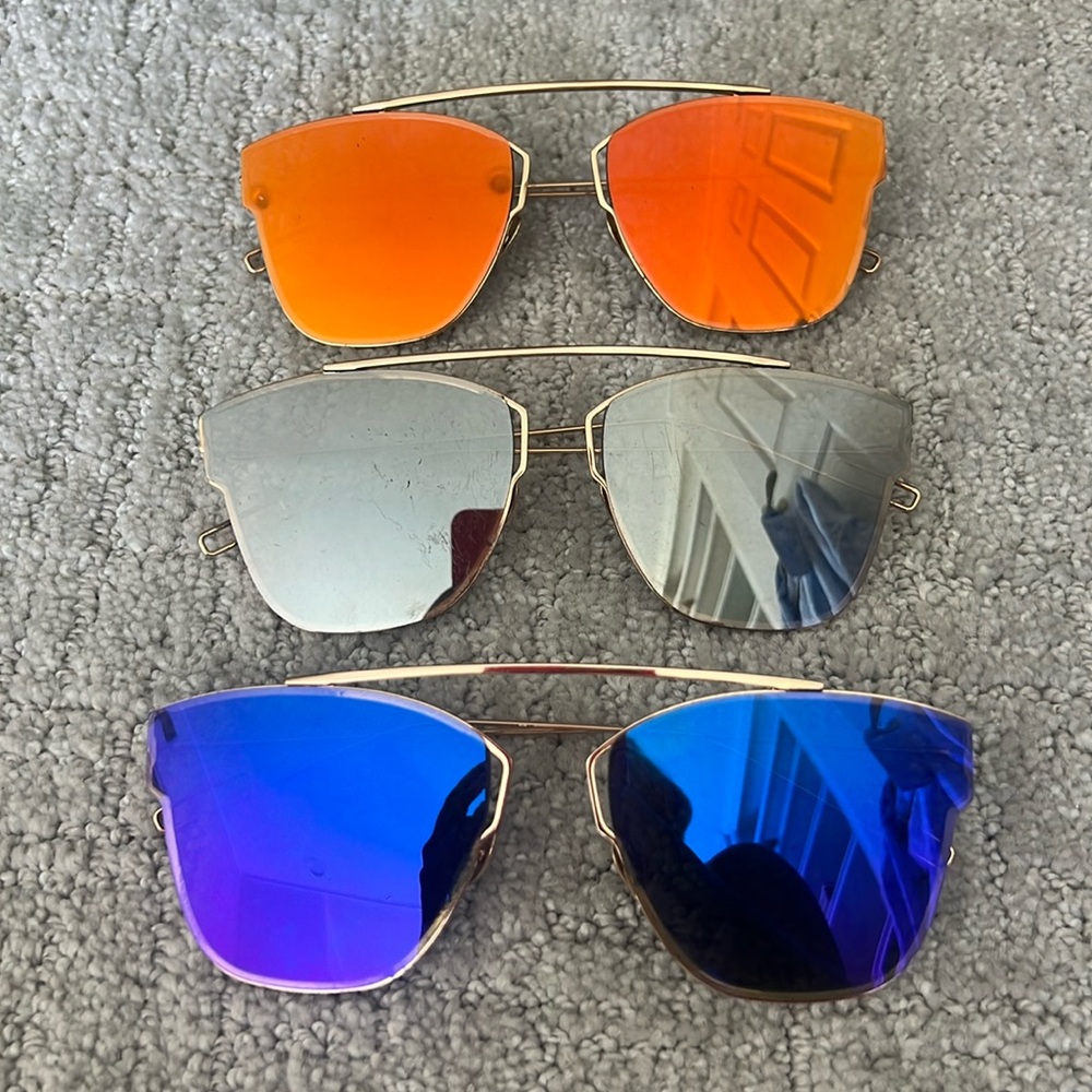 [Tony Morgan] Lot of 3 Women’s Mirror Reflective Aviator Sunglasses